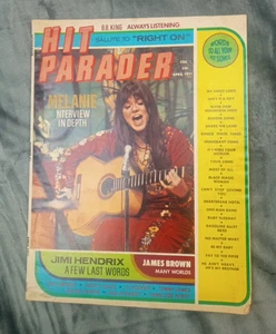 Hit Parader Apr 1971 Melanie Jimi Hendrix James Brown Moody Blues Rod Stewart - Bild 1 von 6