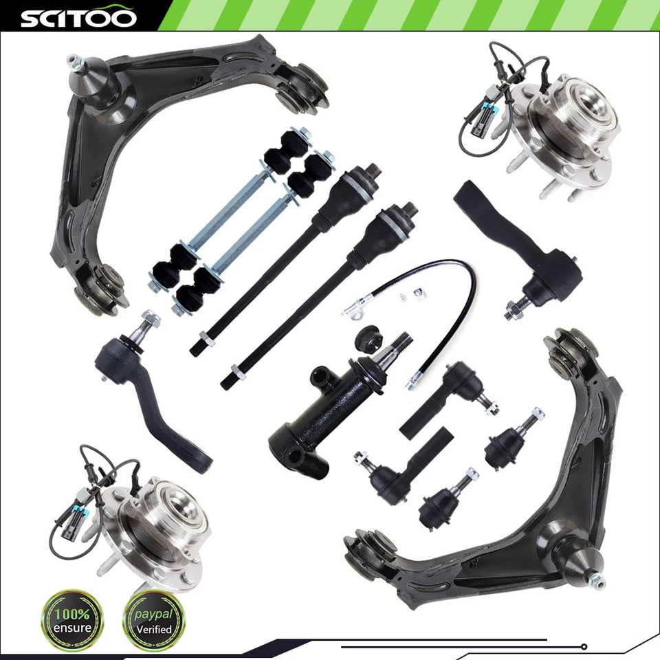 Front Upper Control Arm Tie Rod End + Wheel Hub Bearing For GMC Yukon XL 2500 - Изображение 1 из 4