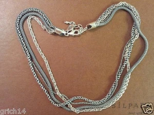 SILPADA FOUR STRAND OXIDIZED STERLING SILVER NECKLACE WIHT LOBSTER CLASP N1719 - Picture 1 of 3