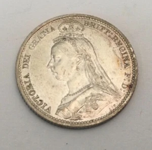 GB 1887 Queen Victoria Jubilee head Sixpence gEF - Picture 1 of 2