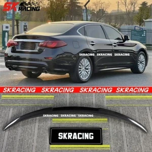Fits 2015-2019 INFINITI Q70 Q70L Real Carbon Fiber Rear Trunk Lip Wing Spoiler - Foto 1 di 11