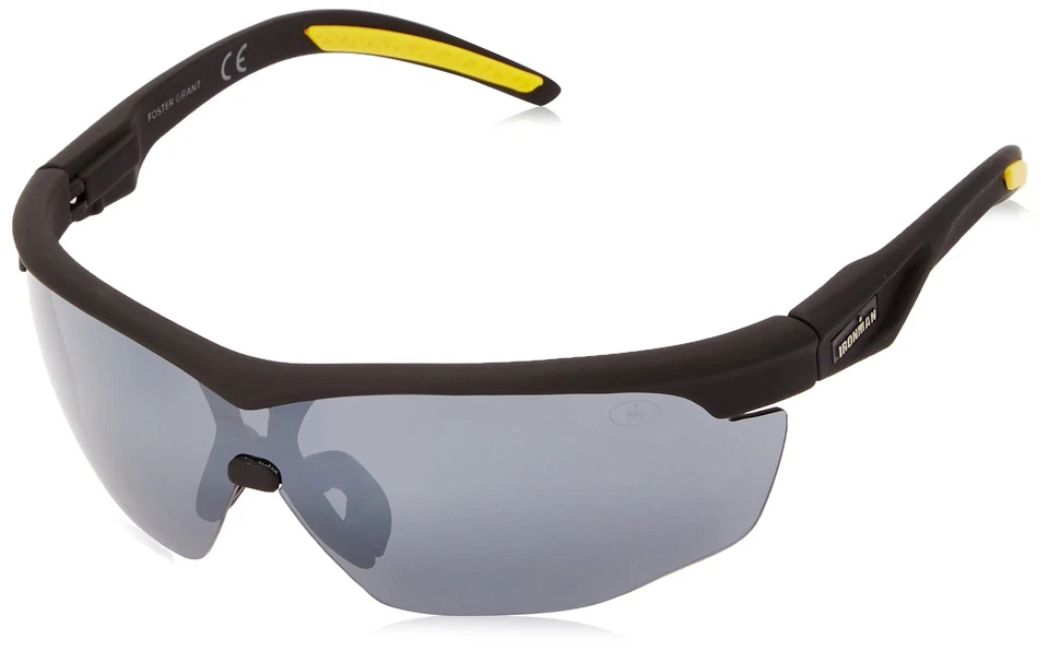 IRONMAN Mens Tenacity Wrap Sunglasses Matte Black Rubberized 136 Mm