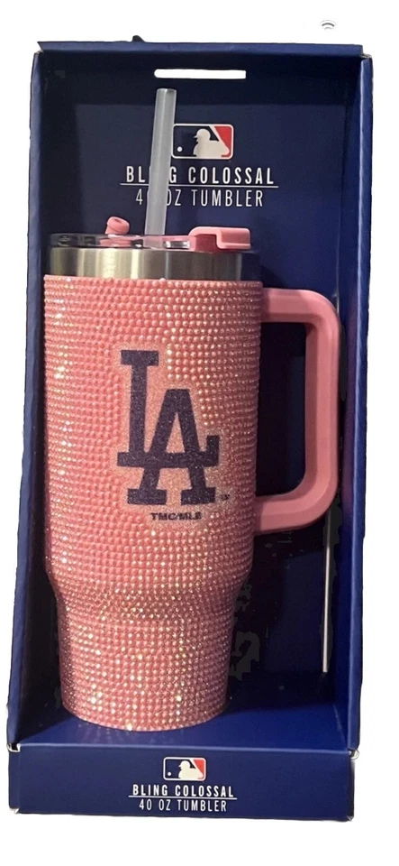 NEW LA Dodgers Bling Colossal 40 Oz Tumbler Pink MLB - Image 1 of 1