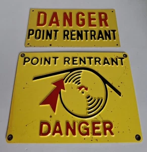 Lot 2x Plaques Industrielles Alu Boards Danger Industrial Warning Sign Aluminium - Picture 1 of 2