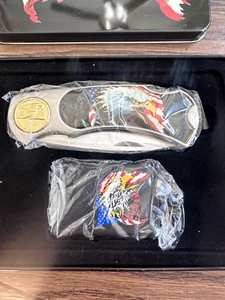 Patriotic Eagle Knife and Lighter combo in Tin ✔ - Picture 1 of 10