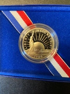 1986-S Statue of Liberty Proof Clad Half Dollar with box--Free Shipping - Picture 1 of 4