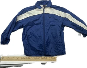 Vintage 90s Nike Windbreaker Zip up Youth 10/12 Navy White Black - Picture 1 of 3