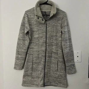 KUHL Alaska Women’s Long Sweater Jacket Heather Full Zip Sherpa Knit Sz Small - Picture 1 of 13