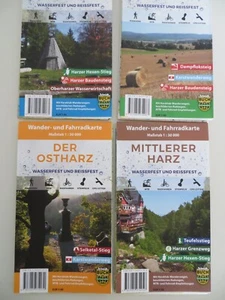 4 Stück. Harz, Wander- und Fahrradkarten, Ober- Ost- Süd u. Mittlerer Harz - NEU - Bild 1 von 8