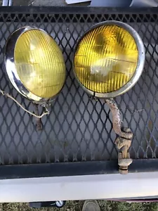 1937 through 1939 Chevrolet GM CHROME UNITY SUPER Model FOG LIGHTS PAIR - Bild 1 von 11