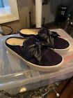 Spenco Orthotic Suede Bow Mules (Peacoat Navy, 9 Wide) A399313 - Gently Used