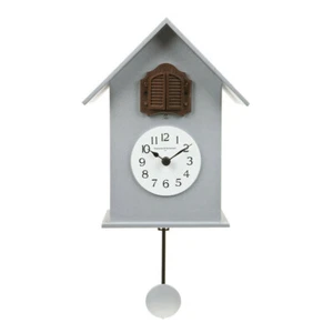 216 Grey aluminium Kuckucksuhr mit Pendel Domeniconi made in Italy - Bild 1 von 1