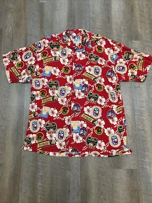 Camisa hawaiana con botones estampado de cerveza multicolor Big Dogs para hombre XLarge Foto 1 de 4