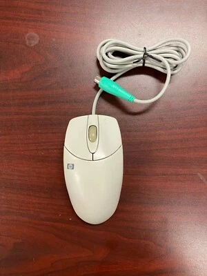 Vintage Logitech HP 2 Button Mechanical Ball Scroll PS/2 Mouse M-S48 C4736-60101 - Image 1 of 2