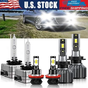 For Hyundai Genesis Coupe 2013 LED Headlights Hi Low Fog Light Kit Super Bright - Picture 1 of 12