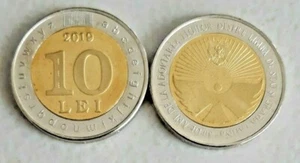 Moldova 10 Lei 2019 30 years of the Latin alphabet commemorative bimetallic coin - Picture 1 of 1