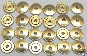 Large Brass Insignia Screw Back Nut 5/8 inch dia x 40 threads lot of 24 pcs - Picture 1 of 4