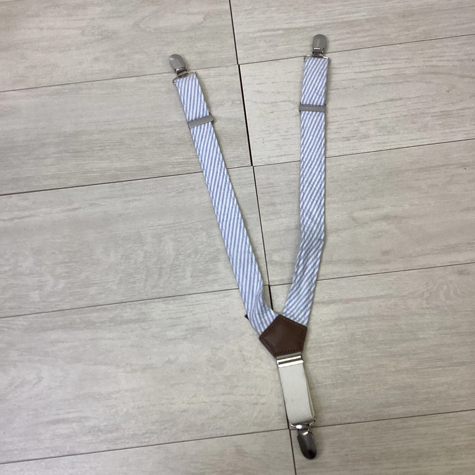 Tirantes de guinga Mud Pie azul blanco niños talla única Foto 1 de 4