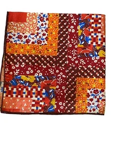 Set Of 8 Vintage Bucilla Patchwork Floral Colorful Napkins Kitschy Orange NOS - Picture 1 of 5