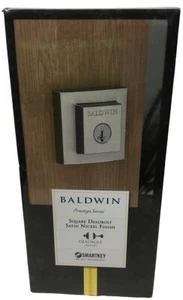 BALDWIN PRESTIGE SERIES 93800-013 CATENACCIO QUADRATO FINITURA NICHEL SATINATO (EPJ027300) - Foto 1 di 12