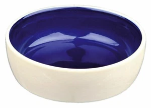 Trixie Cream & Blue Ceramic Cat Bowl, 0.3l, 12cm, Easy To Clean, Dishwasher Safe - Picture 1 of 3