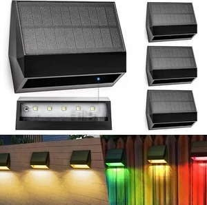 Luces Solares de Pared, 3 Modos Cerca Solar Exterior Jardín Luces, Paquete de 4 Multicolores - Imagen 1 de 6