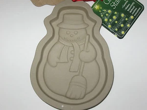 Ceramic SNOWMAN Cookie Mold/Stamp New w/ Tag - Winter Christmas Baking Crafts - Picture 1 of 4