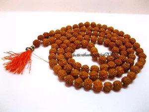 5 mukhi rudraksha rudraksh prayer 8mm bead mala hindu religious yoga meditation - Picture 1 of 2