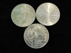 LOT of 3 BU GERMAN 10 MARKS SILVER COINS 2- 1972-D & 1972-G - Picture 1 of 2