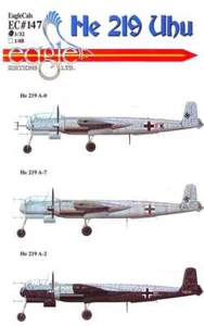 EagleCals Decals 1/32 HEINKEL He-219 UHU German Night Fighter - Picture 1 of 4