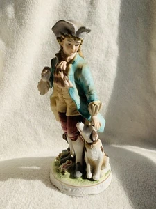Vintage CLASSIC GALLERY COLLECTION C-6639 FIGURINE Boy With Dog Colonial - Picture 1 of 8