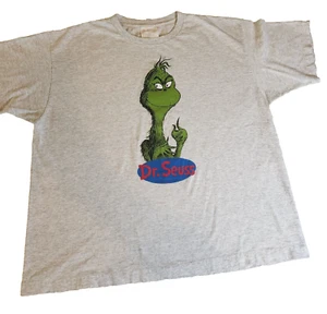 Vintage 1994 Dr. Suess The Grinch Tee Shirt Size Large Gray - Picture 1 of 9