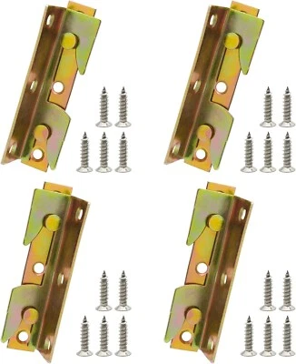 "4 Set Bed Frame Rail Fitting Brackets Woodworking Connector Accessories Hardwar - Image 1 of 4