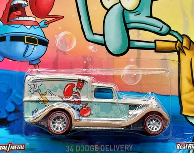 Hot Wheels 34 1934 Dodge Delivery SpongeBob Squarepants Nickelodeon Car w/RRs - Image 1 of 2