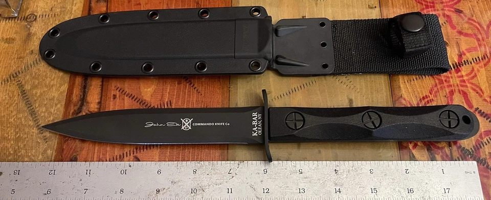 Kabar John EK Commando Dagger Knife Fixed Blade Full Tang 1095 Crovan EK44 USA - Image 1 of 4