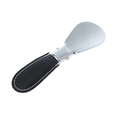 Black Folding Portable Shoehorn Metal Durable With Stainless Steel Faux Leather - Image 1 of 4