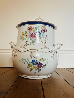 Big Antique C19th Vieux Old Paris Hand painted Staple Repair Lidded Tureen 36cm - Image 1 of 4