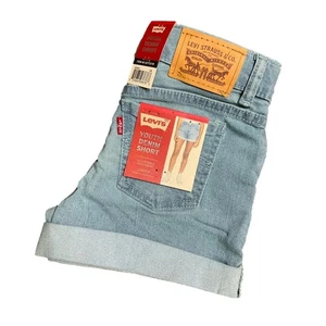 Levi's Jean Shorts Girls Stretch Cuffed Light Blue Size 6 NWT - Picture 1 of 9