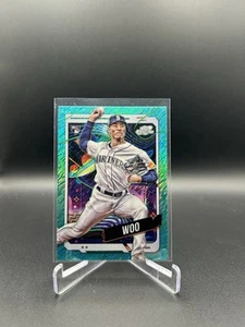 2024 Topps Chrome Cosmic - Aqua Equinox Refractor /199 Bryan Woo RC #97 Rookie - Picture 1 of 2
