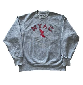 Vintage NYAC 90s Champion Reverse Weave Sweatshirt Wing Foot Logo Gray Size Med - Picture 1 of 6