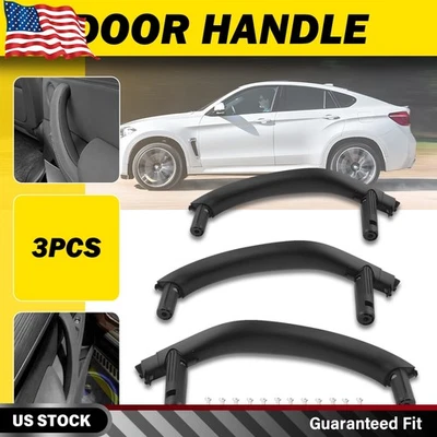 3PCS Door Pull Handle Covers For BMW X5 F15 2014-2018 BMW X6 F16 2015-2019 Black - Image 1 of 4