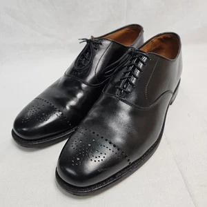 Allen Edmonds Dryden Medallion Zapatos Cuero Negro Puntera Oxford Para Hombres Talla 9.5D - Imagen 1 de 12