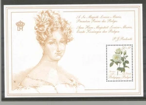 Belgium 1988 Bloc Philatelic Promotion Queen Louise-Marie/ Tea Rose Blanc Soufré - Picture 1 of 1