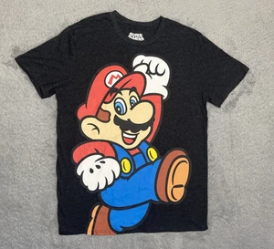 Super Mario Men T-Shirt Short Sleeve Size L Large Charcoal Gray - Picture 1 of 14