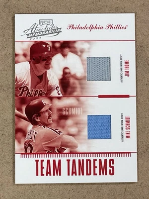 2004 ABSOLUTE TEAM TANDEM MATERIAIS #TAN14 JIM THOME/MIKE SCHMIDT #D 99/250 - Imagem 1 de 2