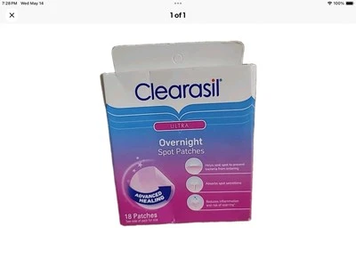 Clearasil Ultra Overnight Spot Patches 18-Count. Advanced Healing Free Shipping - Image 1 of 3