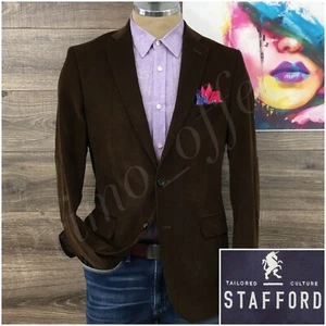 Stafford Mens Blazer Sport Coat Two Button Casual Jacket Size 40R Corduroy Suits - Picture 1 of 12