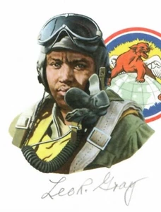 Leo Gray signiert Schnitt Signatur GOE Lithographie WWII Tuskegee Flieger (d) - Bild 1 von 1