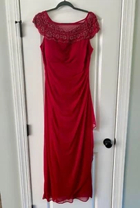 MSK beaded full length sleeveless formal dress, Size 8, Red - Picture 1 of 5