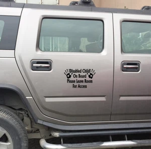 CM Sticker Decal Vinyl Car Palm Disabled Child On Board Please Leave Room BLACK - Picture 1 of 4